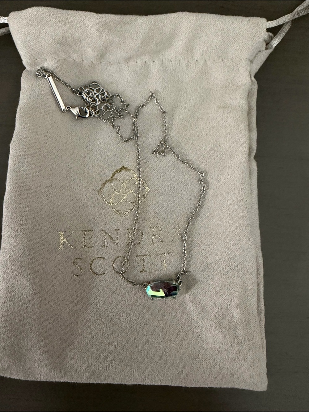 Kendra Scott Ever Dichroic Stone Necklace - Silver Chain